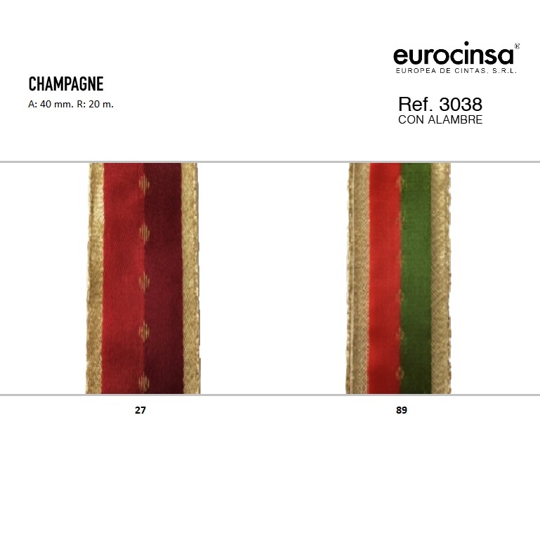 ROLLO CINTA CHAMPAGNE A-40mm. C-27 20m.