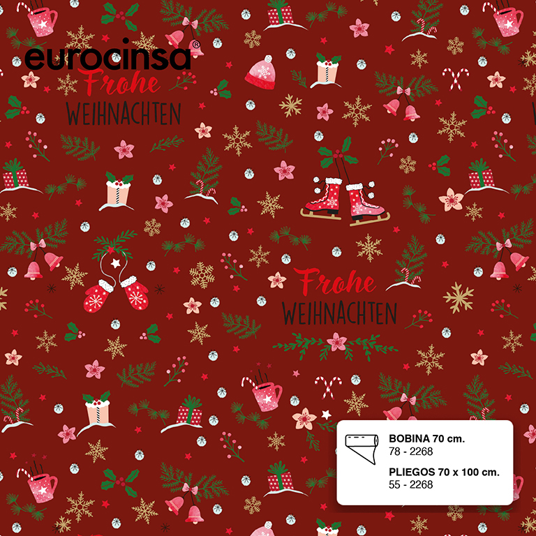 PLIEGO PAPEL FANTASÍA NAVIDAD 70x100cm.