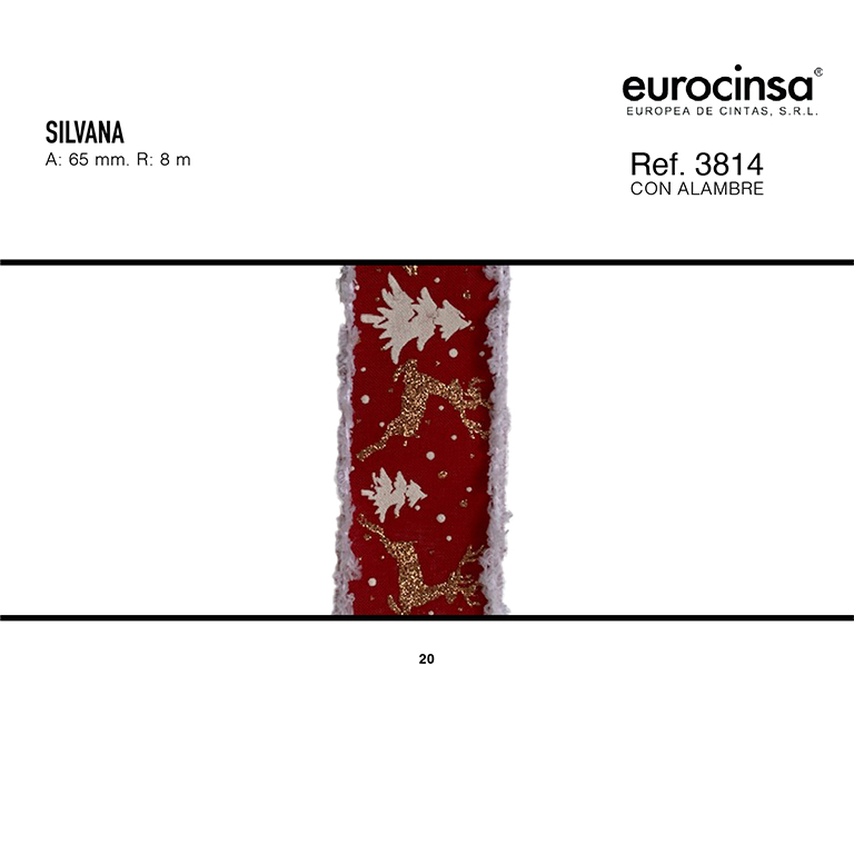 ROLLO CINTA SILVANA A-65mm. C-20 8m. CON ALAMBRE