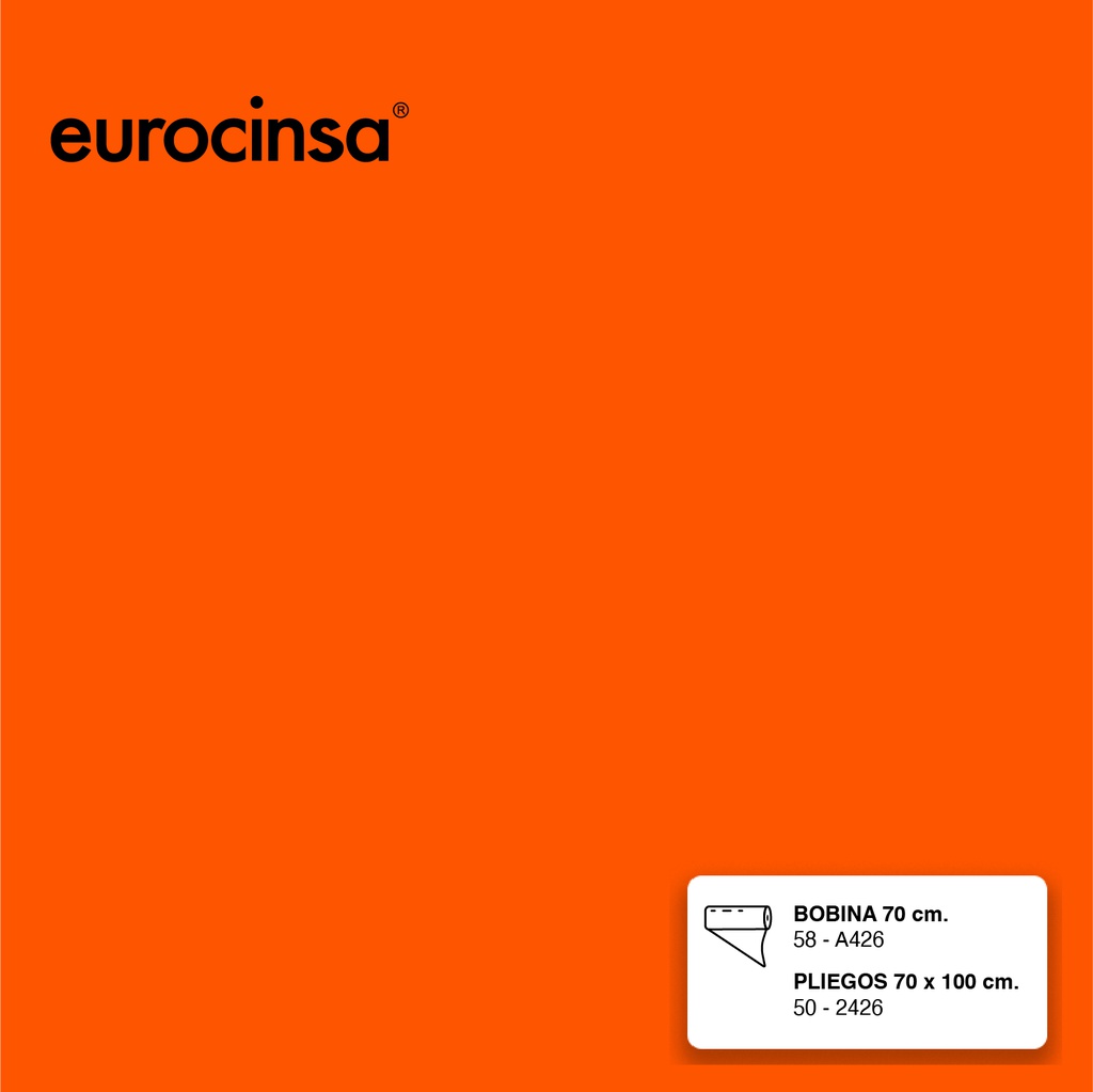 BOBINA PAPEL LISO NARANJA 70cm. x 7,8-8,4kg.