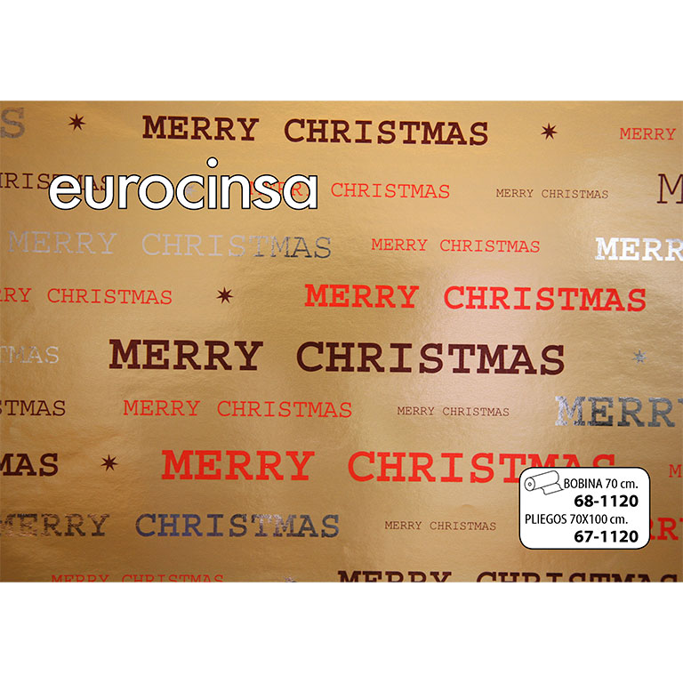 BOBINA PAPEL FANTASÍA NAVIDAD METALIZADO 70cm. x 11,1-12,1Kg.
