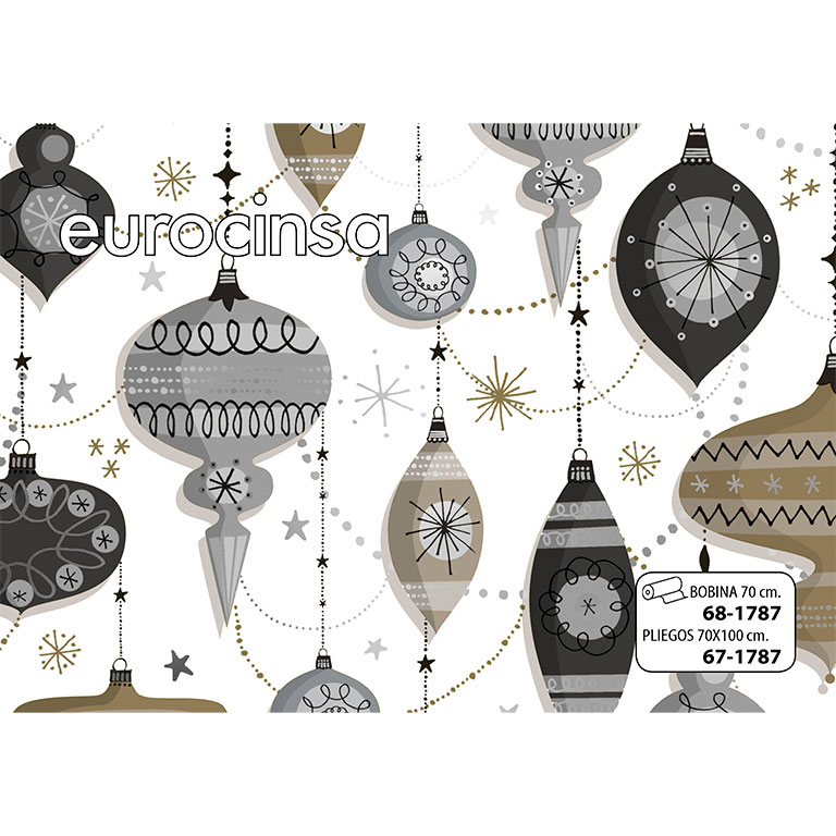 BOBINA PAPEL FANTASÍA NAVIDAD METALIZADO 70cm. x 11,1-12,1Kg.