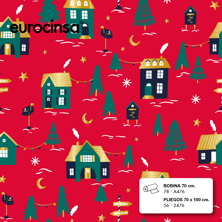 PLIEGO PAPEL FANTASIA NAVIDAD 70x100cm.