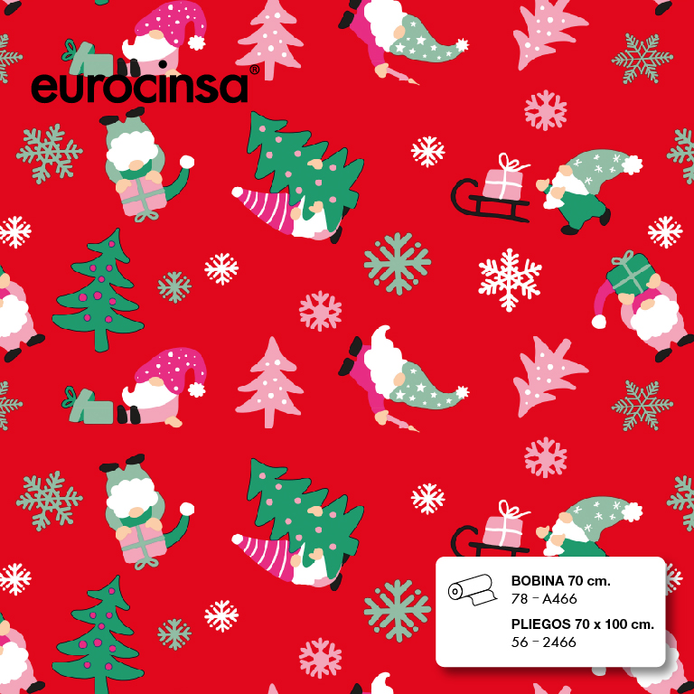 BOBINA PAPEL FANTASIA NAVIDAD 70cm. x 9,5-9,8Kg.