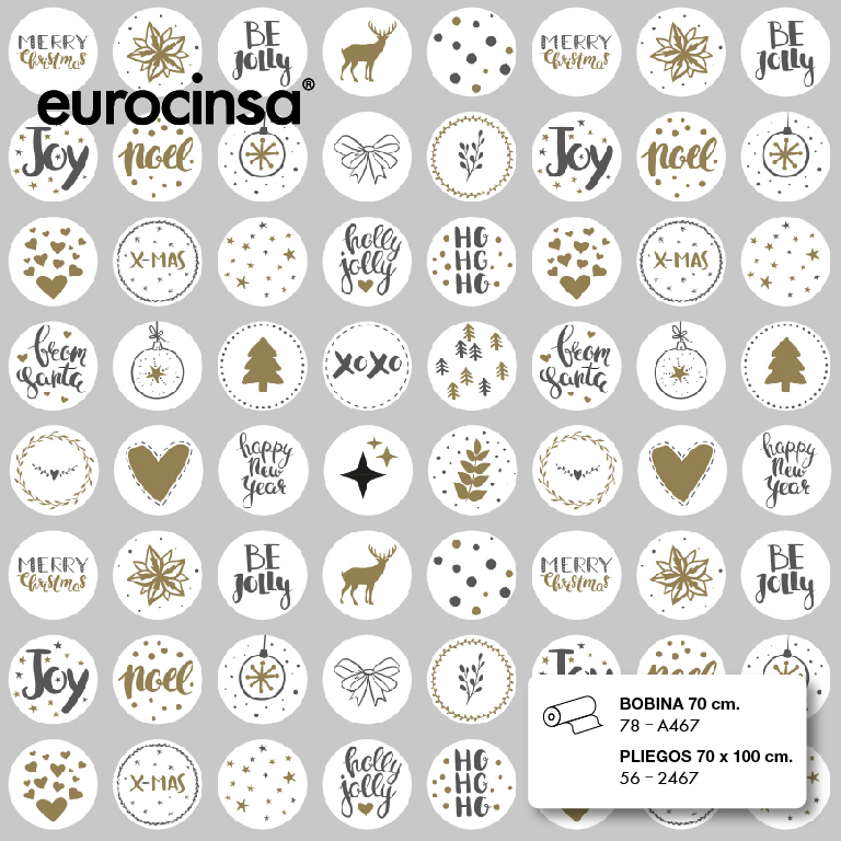 BOBINA PAPEL FANTASIA NAVIDAD 70cm. x 9,5-9,8Kg.