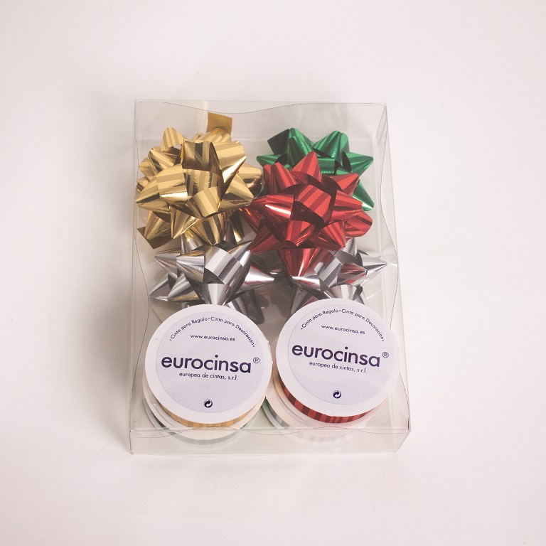 PACK POLIPROPILENO METALIZADO DISEÑO GRANADA 6 COCAS A-15mm. - 4 ROLLOS DE CINTA A-19mm. 7m.