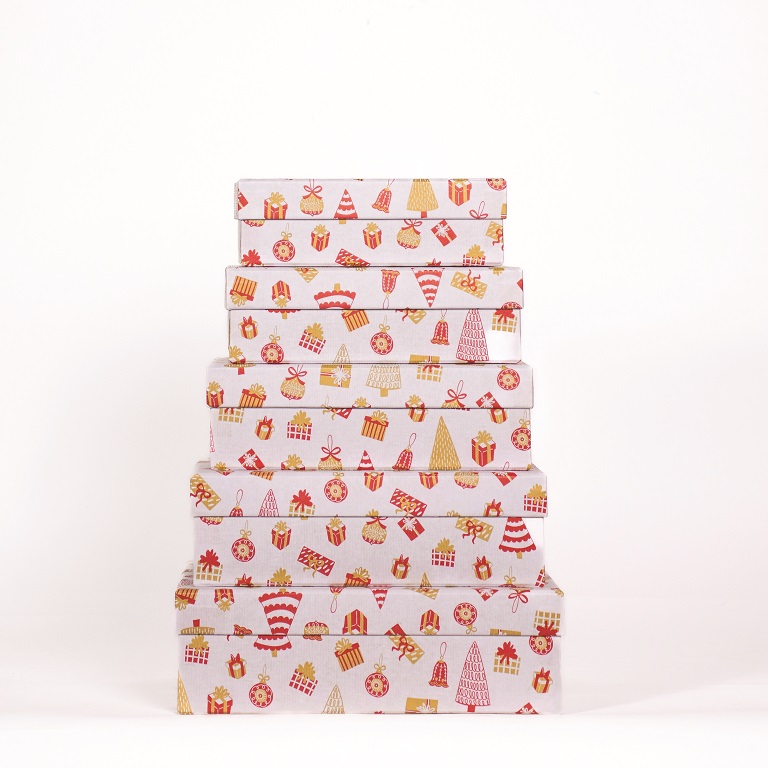 SET 5 CAJAS RECTANGULARES MEDIANAS NAVIDAD C-3410