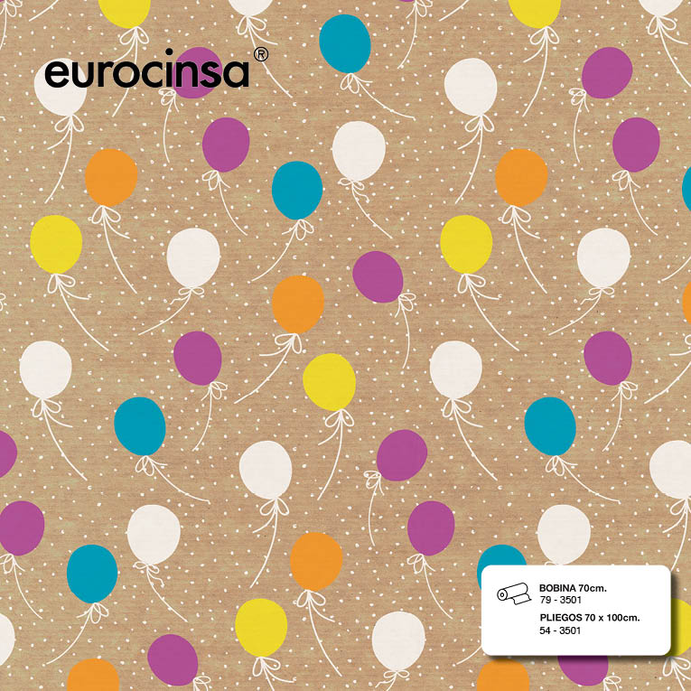 BOBINA PAPEL KRAFT OSCURO DISEÑO TODO AÑO 70cm. x 7,1-7,7Kg.