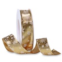 ROLLO CINTA SNOWFLAKES A-25mm. C-15 20m. CON ALAMBRE