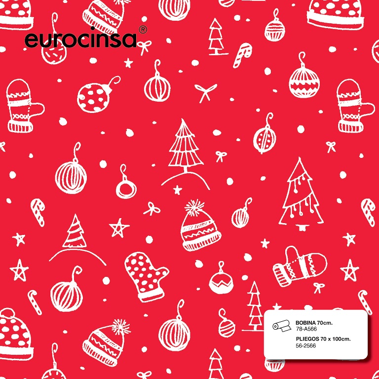 PLIEGO PAPEL FANTASIA NAVIDAD 70x100cm.