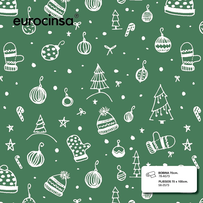 PLIEGO PAPEL FANTASIA NAVIDAD 70x100cm.