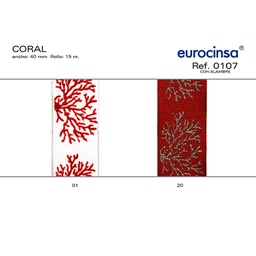 [051620] ROLLO CINTA CORAL A-40mm. C-20 15m. CON ALAMBRE