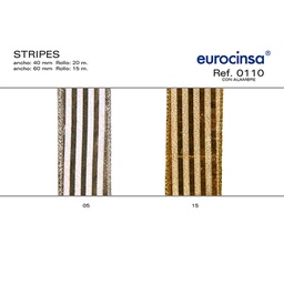 [052005] ROLLO CINTA STRIPES A-40mm. C-05 20m. CON ALAMBRE