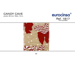 [073420] ROLLO CINTA CANDY CANE A-60mm. C-20 15m. CON ALAMBRE
