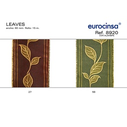 [074427] ROLLO CINTA LEAVES A-60mm. C-27 15m. CON ALAMBRE