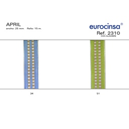 [091734] ROLLO CINTA APRIL A-25mm. C-34 15m. CON ALAMBRE