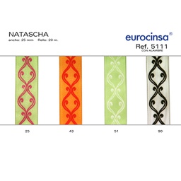 [113190] ROLLO CINTA NATASCHA A-25mm. C-90 20m. CON ALAMBRE