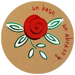 [42E168] ROLLO ETIQUETAS FLORISTERÍA "UN PETO, UNA ABRACADA Y.." PELÍCULA 55mm. 250ud.