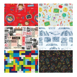 [482021] CAJA 55 ROLLITOS "LOVE SCHOOL" 70cm. x 2m. 76gr. CON CARTONETTE