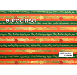 [53M156] PLIEGO PAPEL FANTASÍA NAVIDAD METALIZADO 70x100cm.