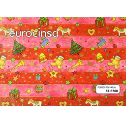 [53R768] PLIEGO PAPEL FANTASÍA NAVIDAD 70x100cm.