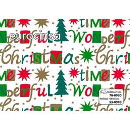 [53R980] PLIEGO PAPEL FANTASÍA NAVIDAD 70x100cm.