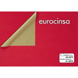 [59J079] BOBINA PAPEL KRAFT DOBLE CARA ROJO-ORO 70cm. x 4,7-4,9Kg.