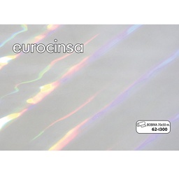 [62I300] BOBINA POLIPROPILENO TRANSPARENTE IRISADO 25micras 70cm. x 50m.