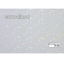 [62I302] BOBINA POLIPROPILENO TRANSPARENTE IRISADO 25micras 70cm. x 50m.