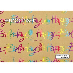 [PBX450] B/PAPEL KRAFT OSCURO HUELLA + IMPRESION CALOR 50M.