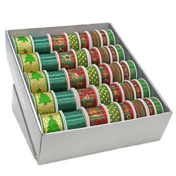 [894120] BOUTIQUE CINTA TEXTIL NAVIDAD XMAS GREEN A-15/25/40mm. 40 ROLLOS x 4/3/2m. C-56