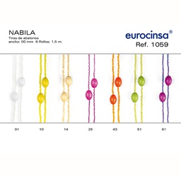 [L03401] TIRAS DE ABALORIOS NABILA A-00mm. C-01 6uds. x 1,50m.