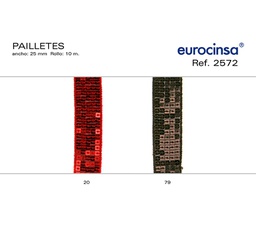[L18579] ROLLO CINTA PAILLETTES A-25mm. C-79 10m.