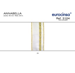 [L30201] ROLLO CINTA ANNABELLA A-40mm. C-01 20m.