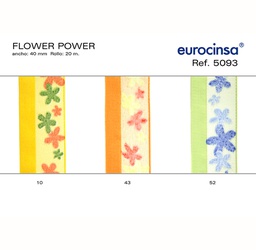 [L46252] ROLLO CINTA FLOWER POWER A-40mm. C-52 20m.