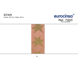 [L65271] ROLLO CINTA GOLD STARS 40mm. C-71 20m.