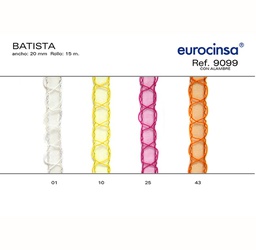 [13L009] ROLLO CINTA BATISTA A-20mm. C-01 15m. CON ALAMBRE