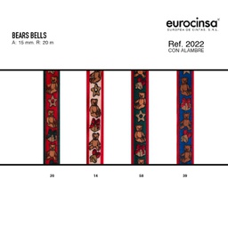 [N06758] ROLLO CINTA BEARS BELLS A-25mm. C-58 20m.