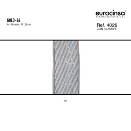 [13L054] ROLLO CINTA GOLD-26  A-40mm. C-15 25m. CON ALAMBRE