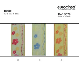[N52743] ROLLO CINTA FLOWER A-40mm. C-43 20m.