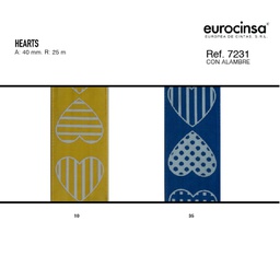 [13L006] ROLLO CINTA HEARTS A-40mm. C-35 25m.