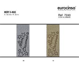 [13L020] ROLLO CINTA MERRY X-MAS A-40mm. C-05 20m.