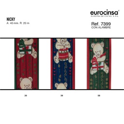 [13L024] ROLLO CINTA NICKY A-40mm. C-58 20m. CON ALAMBRE