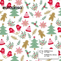 [78A385] BOBINA PAPEL FANTASIA NAVIDAD 70cm. x 9,5-9,8Kg.