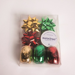 [892085] PACK POLIPROPILENO METALIZADO 3 BARRILETES - 3 COCAS A-15mm. - 3 ROLLOS DE CINTA A-13mm. 10m.