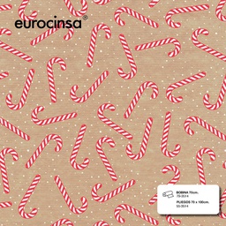 [553514] PLIEGO PAPEL KRAFT OSCURO DISEÑO NAVIDAD 70x100cm.